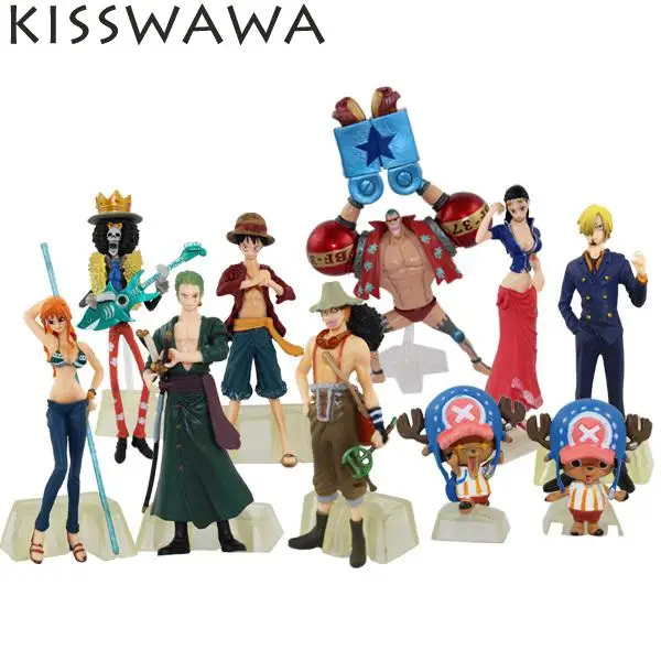 

KISSWAWA Free Shipping Animation model for one piece 2 years after straw hat full set of 10 models Action figure toys Doll