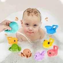 Creative 1-3 Years Old Children Bathing Water Games Swimming Vocal Funny Toy Pinch Called Water Animal Set Toy for Kids