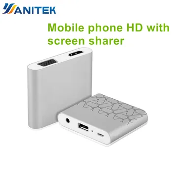 

YANITEK Digital AV Adapter Phone Tablet Video Audio to HDMI TV Projector VGA For iPAD iPhone 8 5 6 7 8 Plus Samsung LG Android