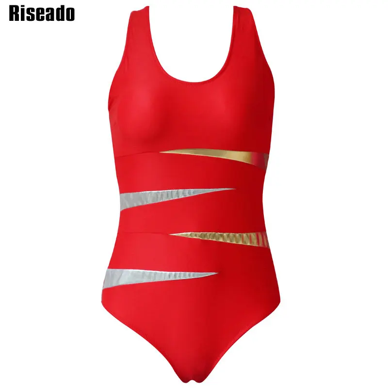 Riseado 2018 New Plus Size Swimwear Women Sport One Piece Swimsuit Female U-back Padded Solid Swimsuit Bathing Suits 4XL laivaors new swimwear women 2018 professional one piece swimsuit female sport competition swimming suits plus size bathing suits