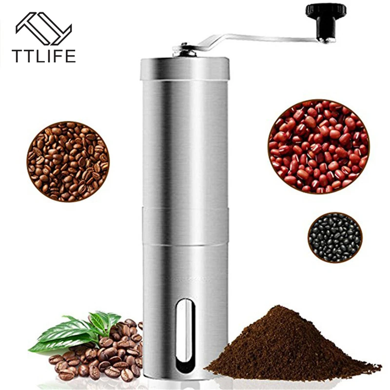 

TTLIFE Stainless Steel Manual Coffee Grinder Washable ABS Ceramic Core Home Kitchen Mini Manual Hand Coffee Grinder 30g