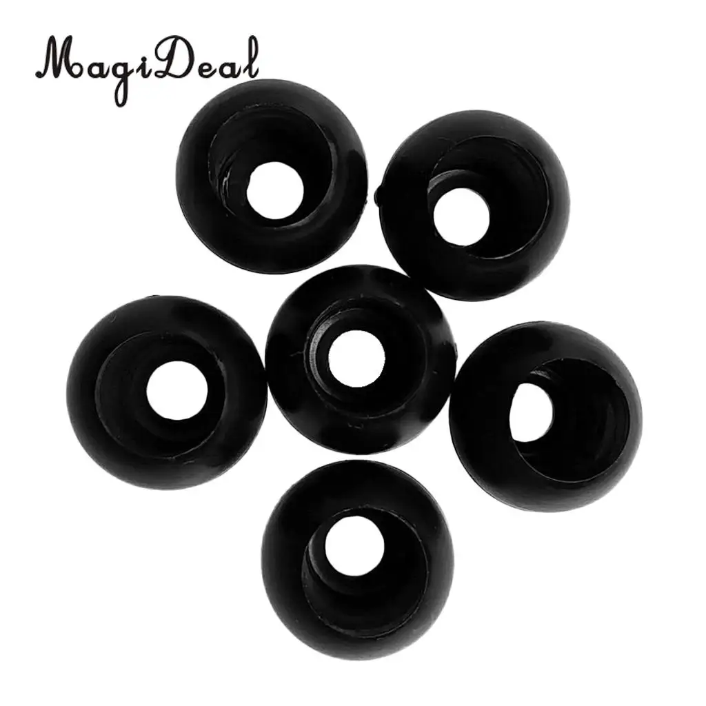 6 Pieces Marine Boat Elastic Shock Cord Rope Toggle Round Ball End Lock Stopper Black/White Kayaking Canoeing Rafting Accessory