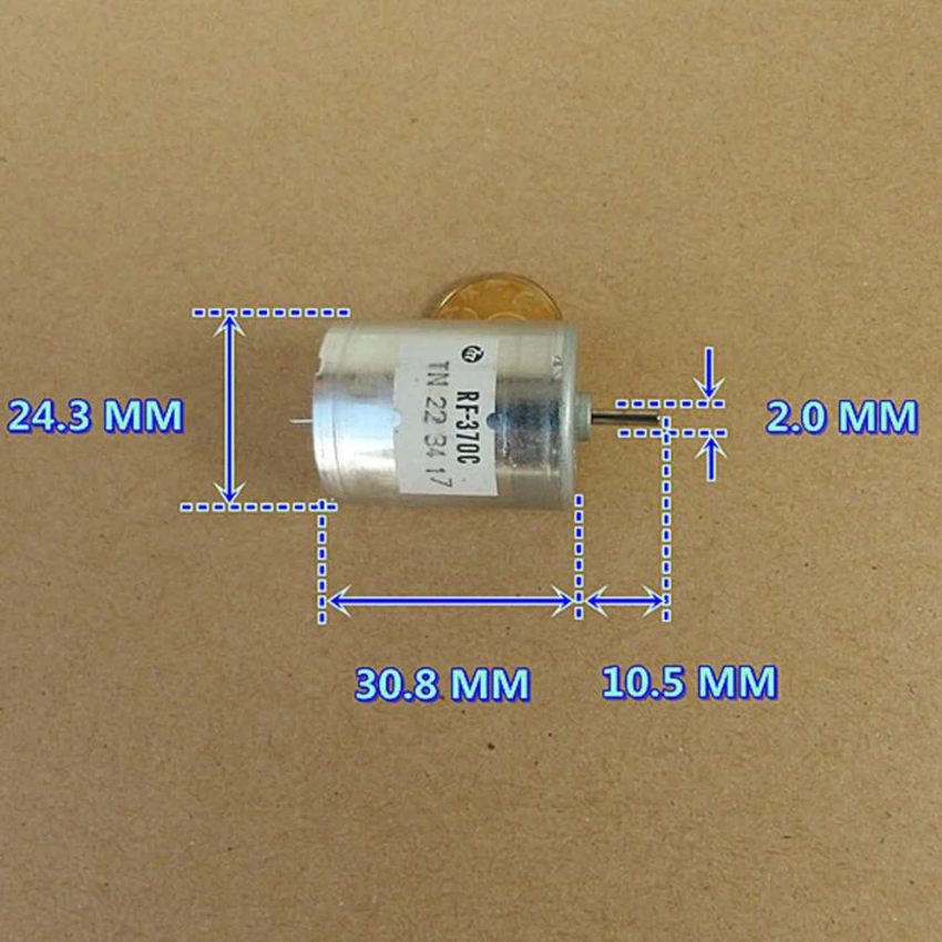 1 шт. 370 микро двигатель постоянного тока 6 V-7,2 V 12000 об/мин для электроприборов автомобиля или корабля модель RF-370C