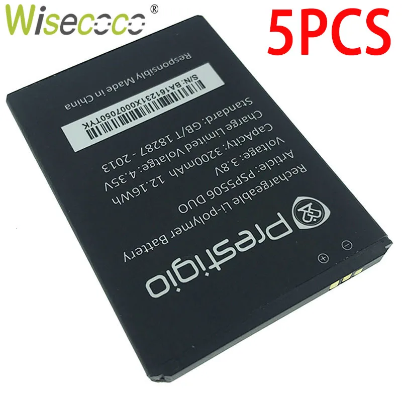 WISECOCO 5 шт. высокое качество 2019 Новая батарея 3200 мАч для Prestigio Grace Q5 PSP 5506DUO 5506 DUO