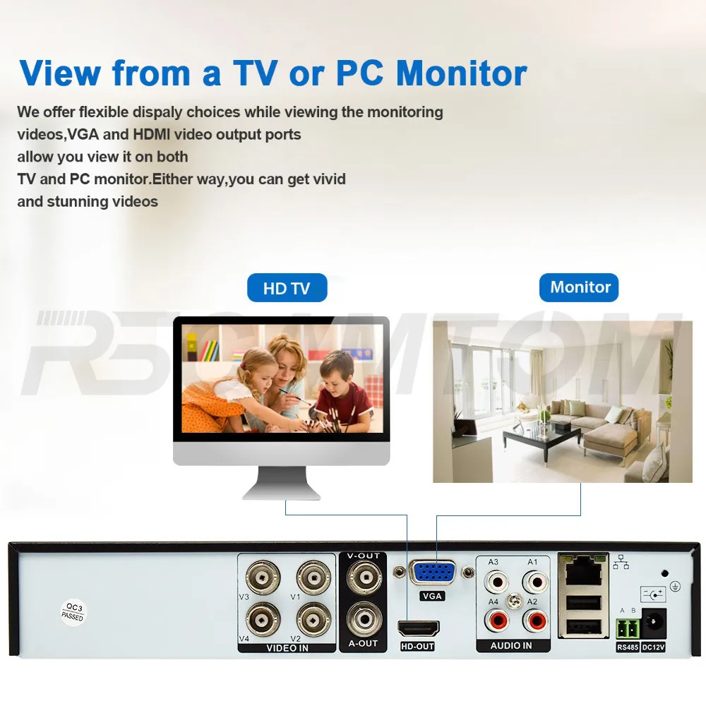 4CH 1.0MP AHD DVR CCTV Camera System 720P Home Security Video MonitorIndoor Outdoor Cameras  Surveillance Kit IR Night Vision (8)