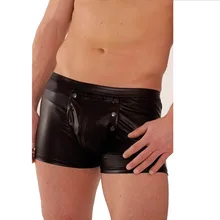 Стиль, Лидер продаж, мужское нижнее белье, черное облегающее, модная новинка, обтягивающие кожаные и виниловые короткие трусики