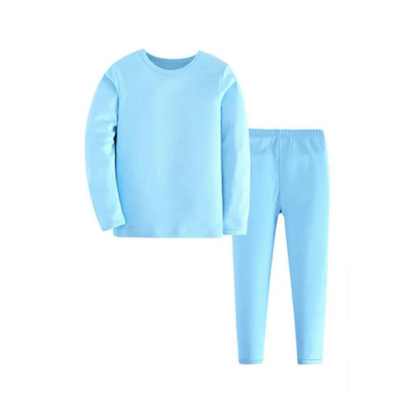 

2pcs/set kids thermal underwear for boys long johns children clothing set girls long sleeve shirts cotton pants spring sleepwear