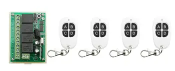 

Learning code DC12V 4CH 4 pcs White 4 keys Waterproof Transmitter with Receiver RF Wireless Remote Control Switch teleswitch