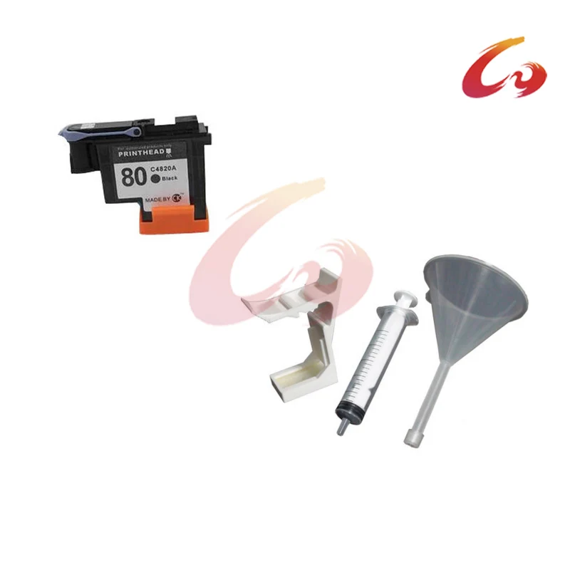 1 pcs printhead for HP 80 black print head with C4820A and 1 set printer head cleaning kit -in