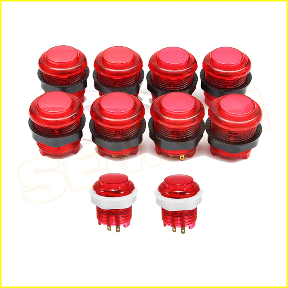

10pcs/lot Illuminated Arcade Push botones 5V LED Arcade Button Built-in Microswitch for Arcade Machine Controller Games Parts