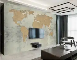 3D Ретро Карта мира стены Бумага росписи настенные фрески, настенные наклейки обои рулоны для Гостиная с фото стена Бумага s изготовление