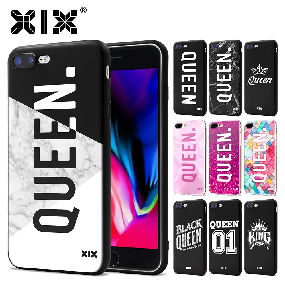 

XIX 2018 new arrivals for funda iPhone 6S case 5 5S 6 6S 7 8 Plus X Queen & King thin soft silicone TPU cover for iPhone 7 case