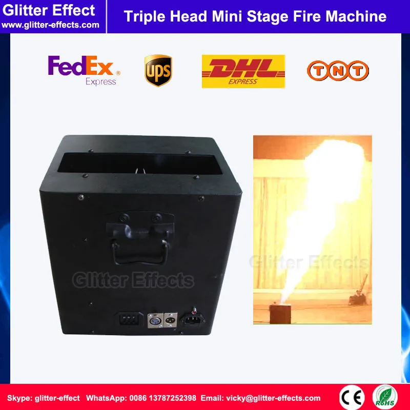 DMX 512 Mini Triple flame projector Stage performance show Special Effect 3 spray head sculpt small fire machine