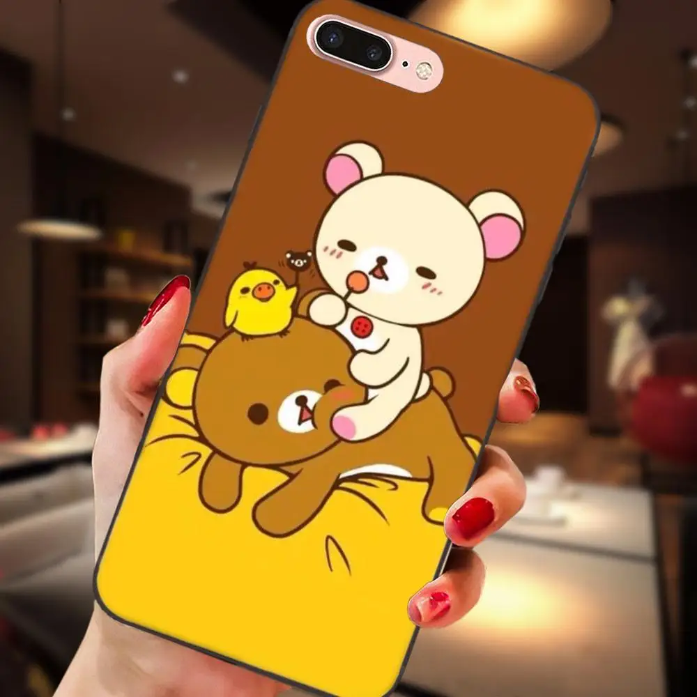 Медведь Rilakkuma милый мультфильм для Apple iPhone 4 4s 5 5S SE 6 S 7 8 Plus X XS Max XR мягкий новый