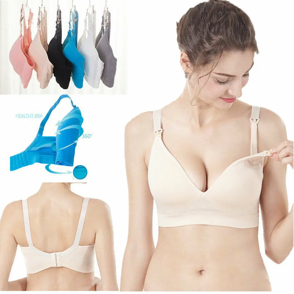 Women's Nursing Maternity Bra Push Up Soft Material Breastfeeding Bralette Spandex Push Up New
