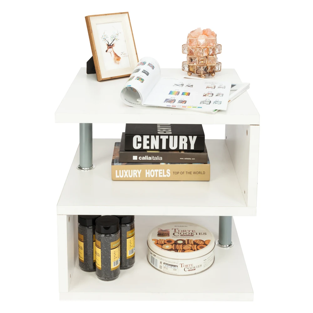 

FCH Modern Contemporary Multilevel S-Shaped Accent Table White