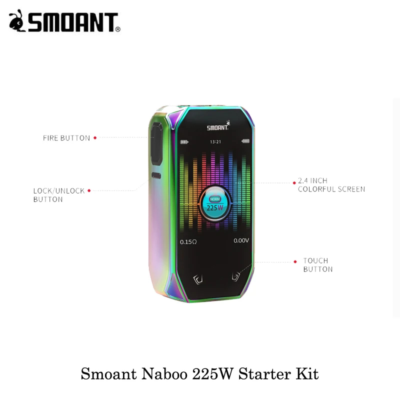 Original Smoant Naboo 225w Touch Button Design Max 225W 2.4 inch HD Screen Kit
