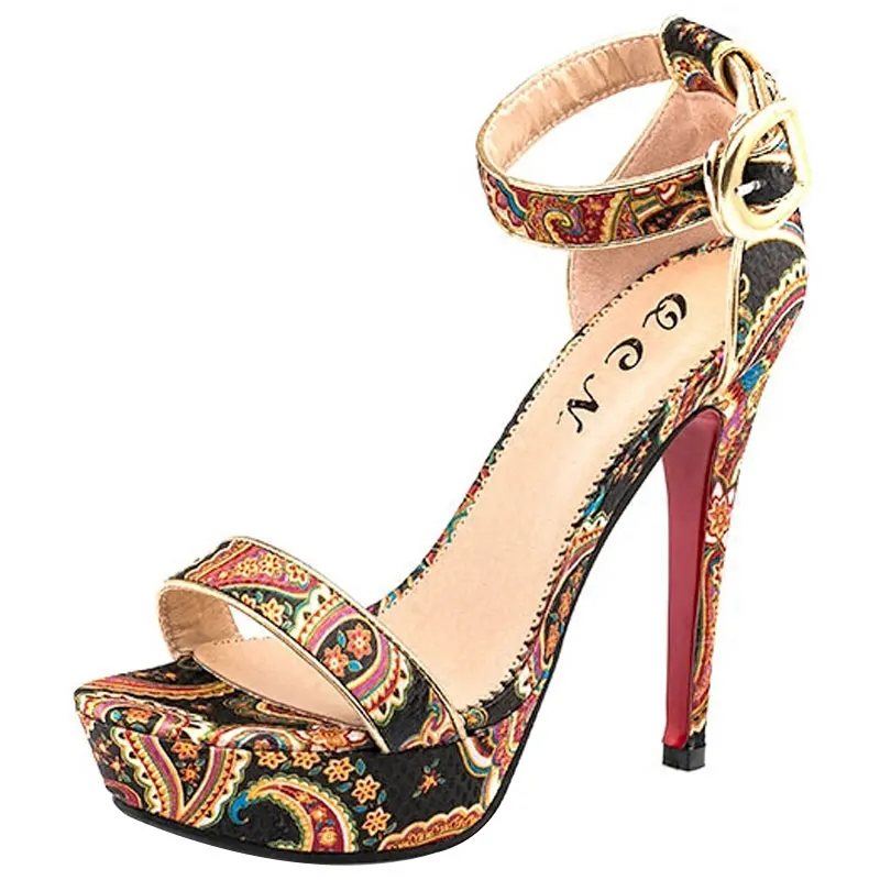 

Fine-heeled sandals women summer Korean version anti-water Taiwan retro women's shoes buckle small fresh high heels Yasilaiya