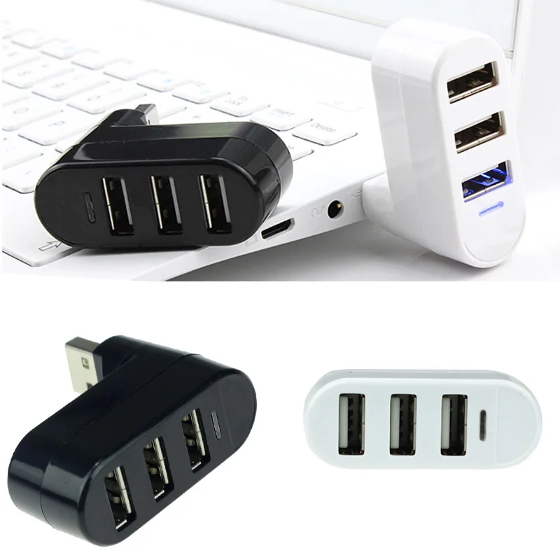 

3 Ports Hub USB 2.0 Mini Rotate Splitter Adapter for PC Notebook Laptop Convenience 17Otc24