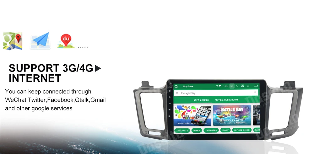 Cheap Dasaita 10.2" Android 8.1 Car GPS Player Navi for Toyota RAV4 2014-2016 with 2G+16G Quad Core Stereo Radio Multimedia No DVD 4G 20