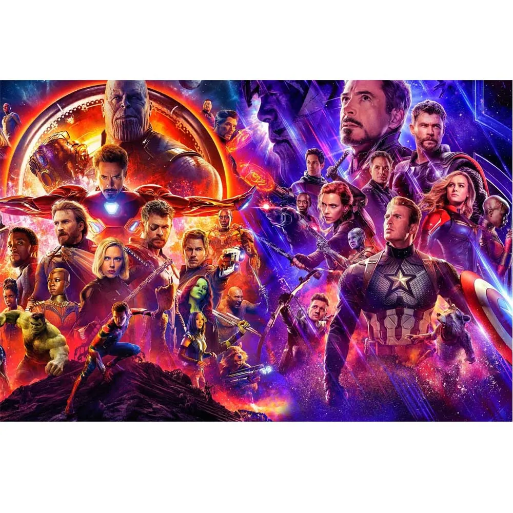 The Avengers Endgame and Infitiny Wars Marvel Superhero Movie Poster Art Silk Fabric Prints 32*48 inch Wall Pictures Home Decor | Дом и сад