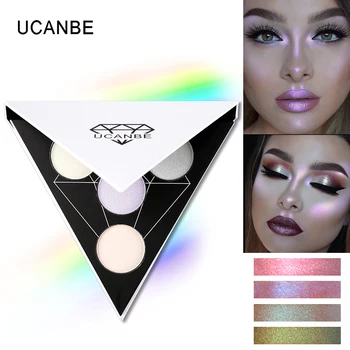 

UCANBE Brand Triangle Glitter Eyeshadow Palette Holographic Shade Eye Lip Face Makeup Shimmer Shine Powder Nude Eye Shadow