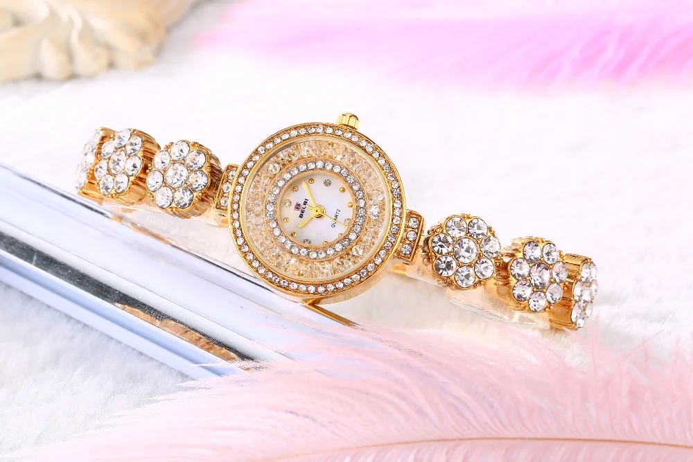 

BELBI Women Watches 2018 Rhinestone Bracelet Wristwatches Fashion Ladies Watches Luxury Wrist Dress Quartz Watch
