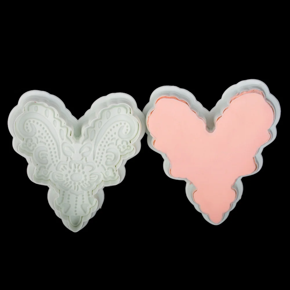 

Love Heart Flower Pendant Cookie Cutter Plunger Fondant Cake Decorating Tools Biscuit Pastry Mould Sugar Craft Embosser