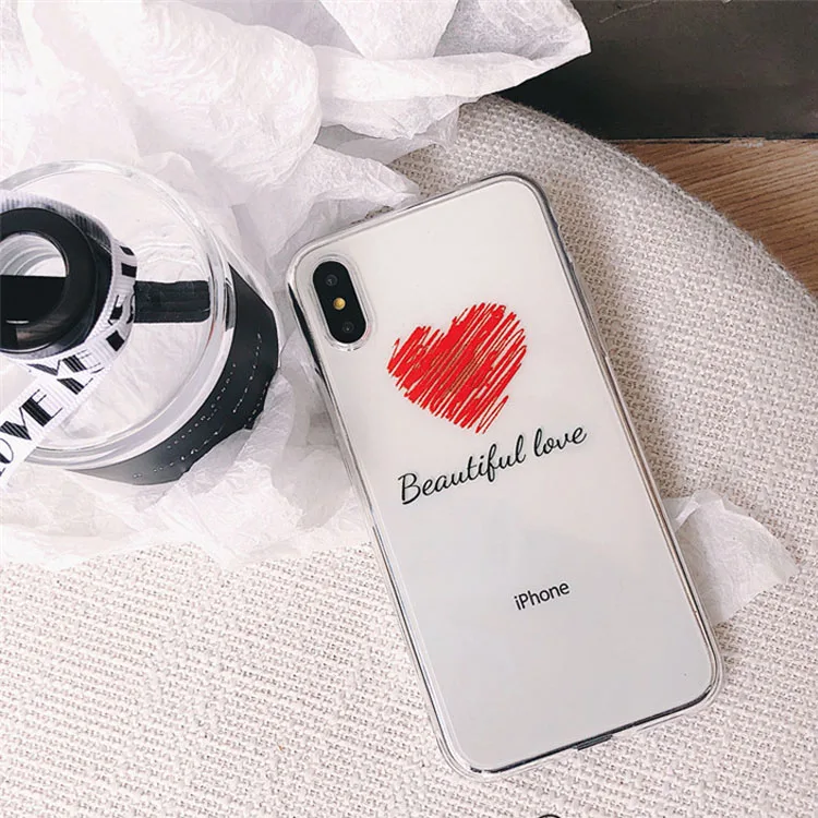 Чехол для iPhone X XS 7 6 6s 8 Plus XR MAX милый прозрачный силиконовый мягкий чехол из ТПУ с