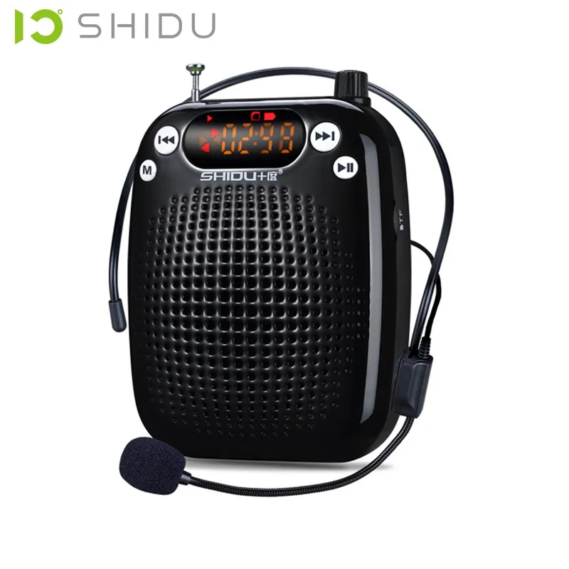 

SHIDU S328 Teacher mini portable speaker microphone amplifier passive tour audio speakers megaphone radio speaker wireless FM