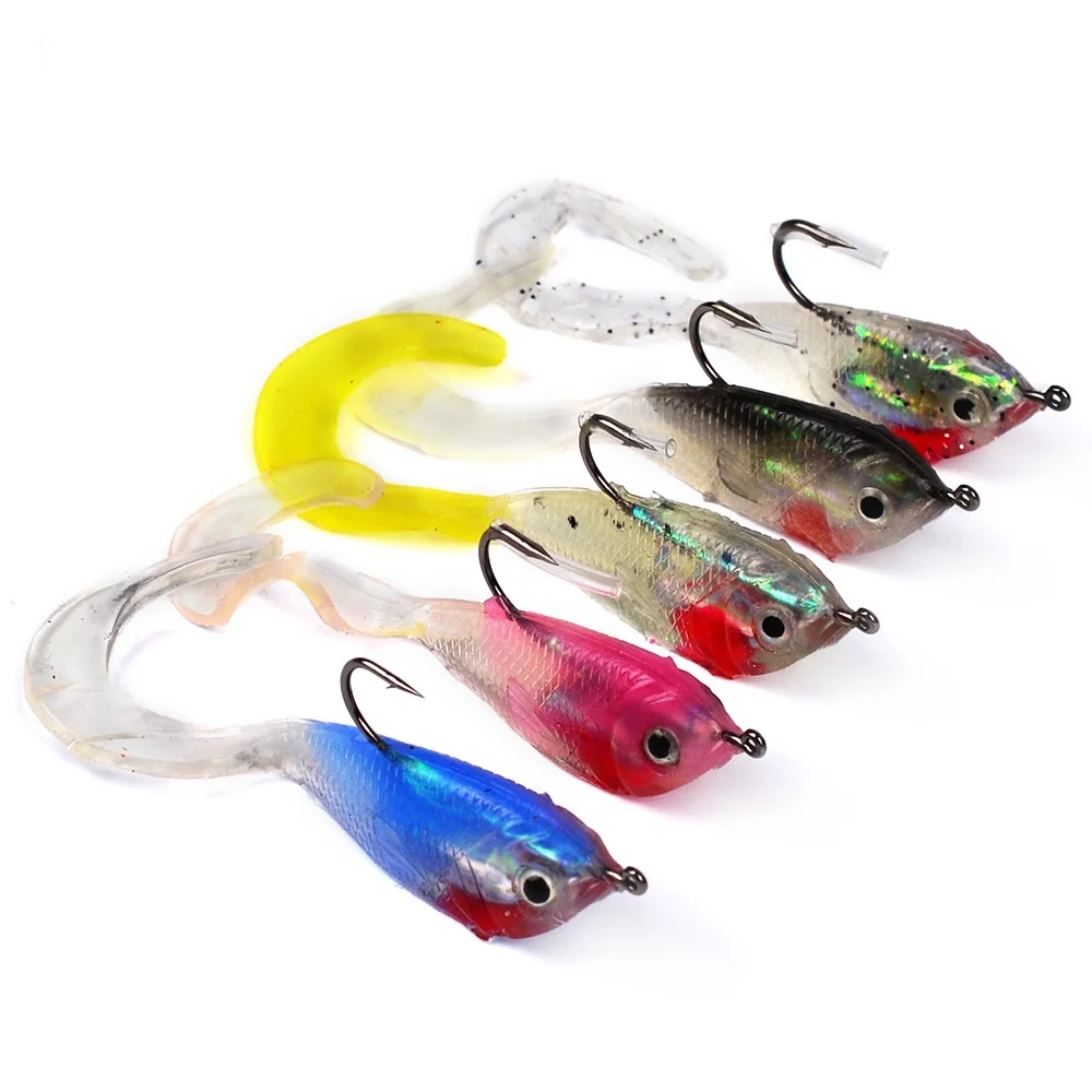 HiUmi 1Pc 5Colors 5.1cm 5g Iscas Soft Baits Fishing Lure Soft