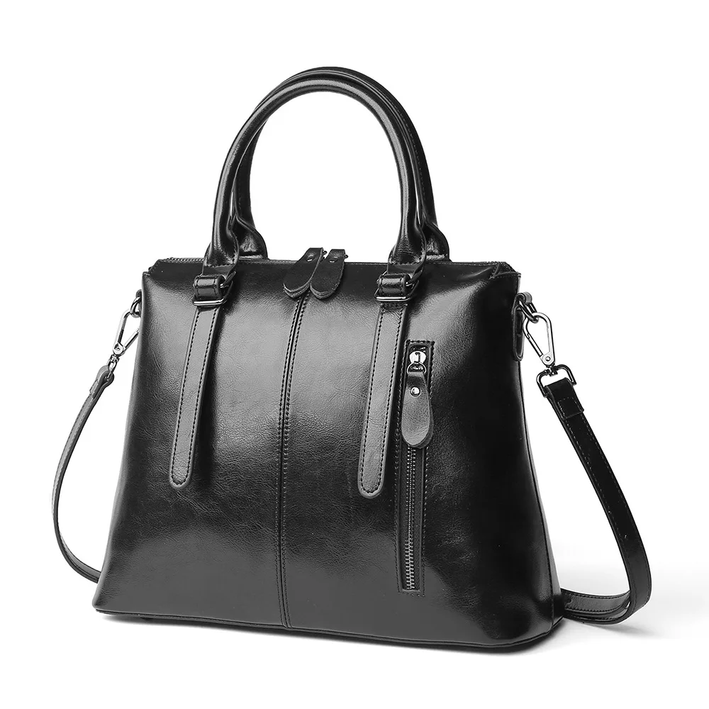 LUYO Brand Fashion Wax Oil Luxury Genuine Leather Briefcase Top-handle Shoulder Bags Female Ladies Handbags Women Blue Tote Bag LUYO Brand Fashion Wax Oil Luxury Genuine Leather Briefcase Top-handle Shoulder Bags Female Ladies Handbags Women Blue Tote Bag