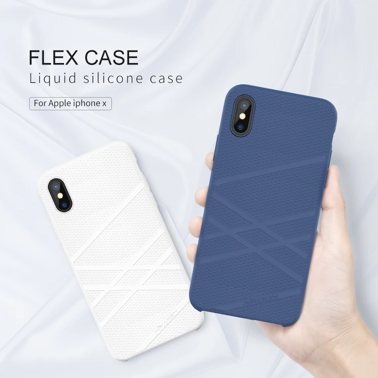 

Nillkin Liquid silicone PC Soft Flexable Cover Case for Iphone X Case with micro fiber Inner Cover for iPhone X shell good touch