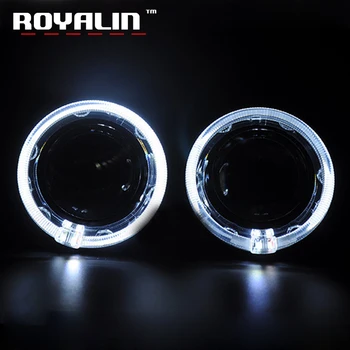 

ROYALIN Car LED Styling Dartime Running Light 3.0 inch Angel Eyes for Q5 WST Hella Xenon Projector Lens Shrouds for GTI DRL Lamp