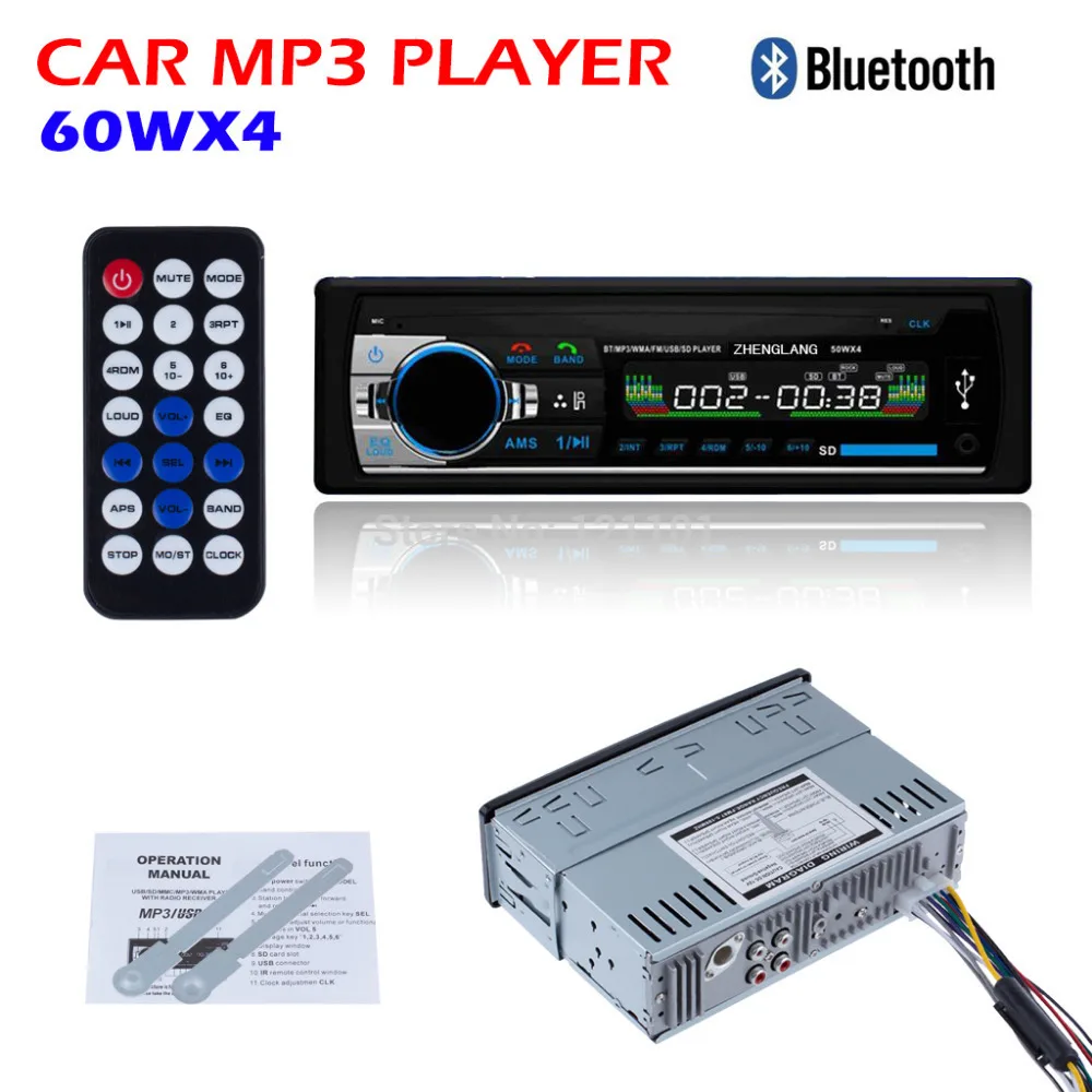 New Car Radio Stereo Player Bluetooth AUX-IN MP3 FM/USB/1 Din/remote Control For Iphone 12V Car Audio Auto Support Smartphone