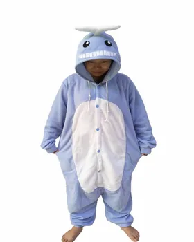 

Cartoon Blue Whale Onesie Animal Pajamas Whole Novel Unisex Costume Cosplay Nightgowns Women Sleepwear