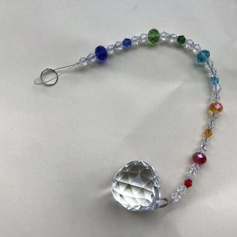 

1PCS Chakra Crystal Suncatcher Prism Pendant Hanging Chandelier Crystals Decoration