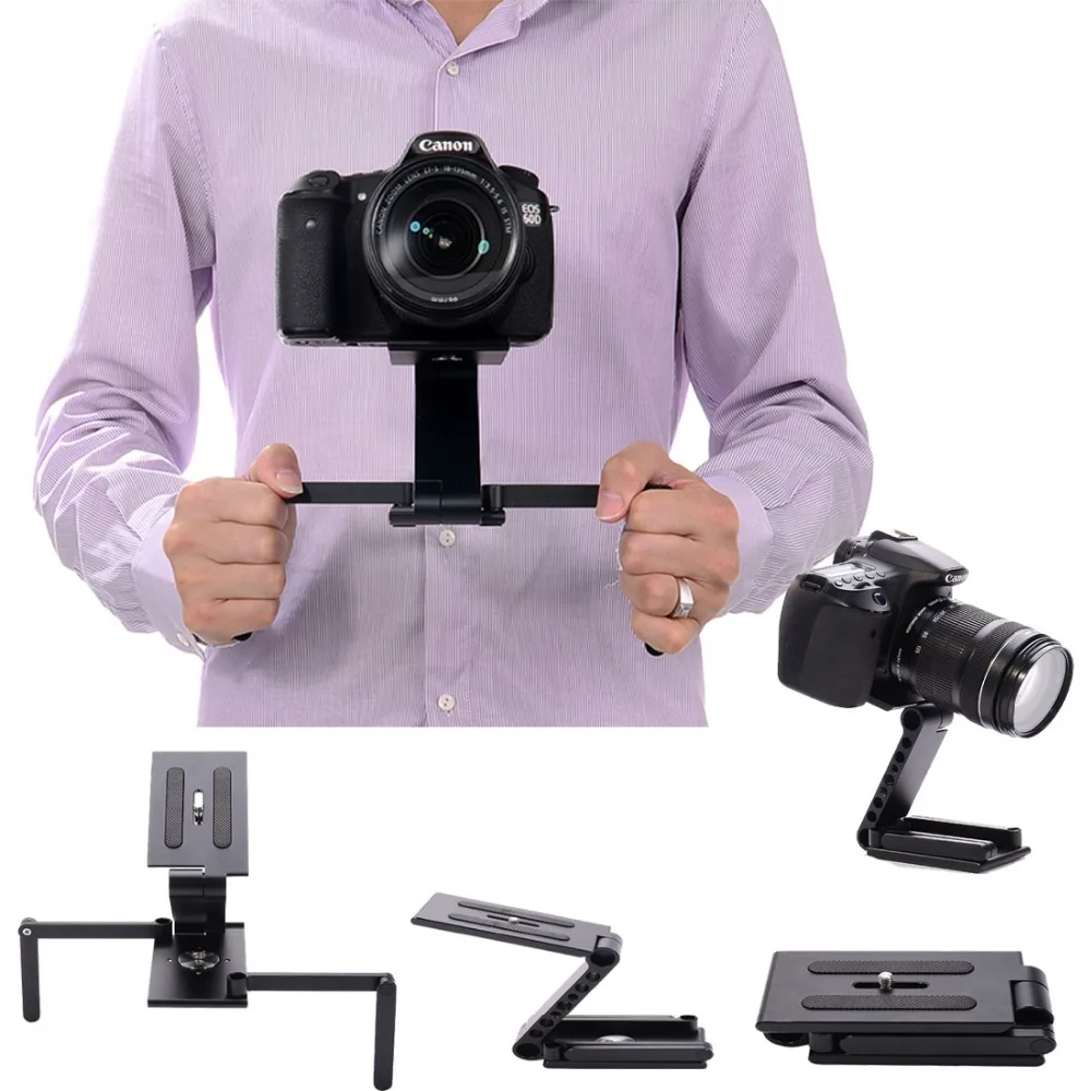 2 in1 Camera Fold Z Tripod Pan Tilt Ball Head Desktop Stand Holder