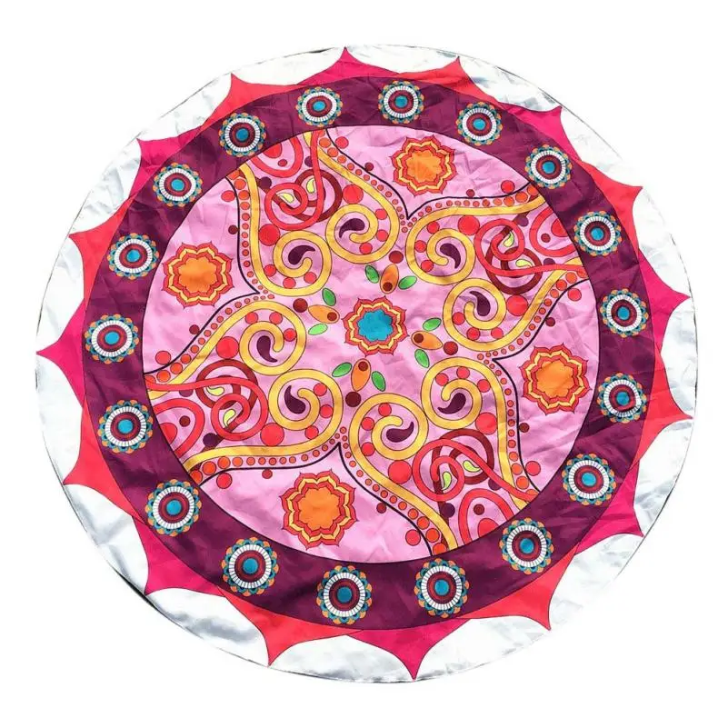 

2017 New Roundie Towel Yoga Mat Serviette De Plage shawl Multi - angle flowers round beach towel Printed Yoga Towel