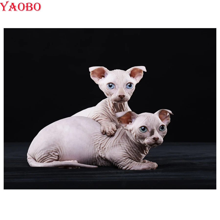 

Full Drill Square Round 5D DIY Diamond Painting sphynx cats animal Diamond Embroidery Cross Stitch Picture Of Rhinestone Decor