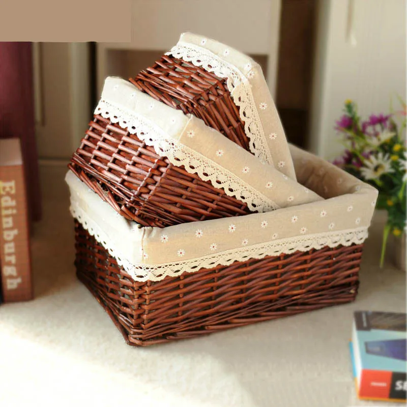 Bamboos ткачество корзины для хранения фруктов корзина для пикника ротанговый ящик для хранения коробок для косметики закуски чайная стойка для книг Handiwork