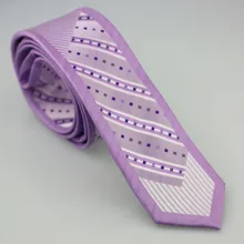 Yibei Coachella Галстуки Сирень Для мужчин галстук границы с серебро фиолетовый диагональной полосой сетка шеи Галстуки жаккард Тонкий Галстук Свадебные