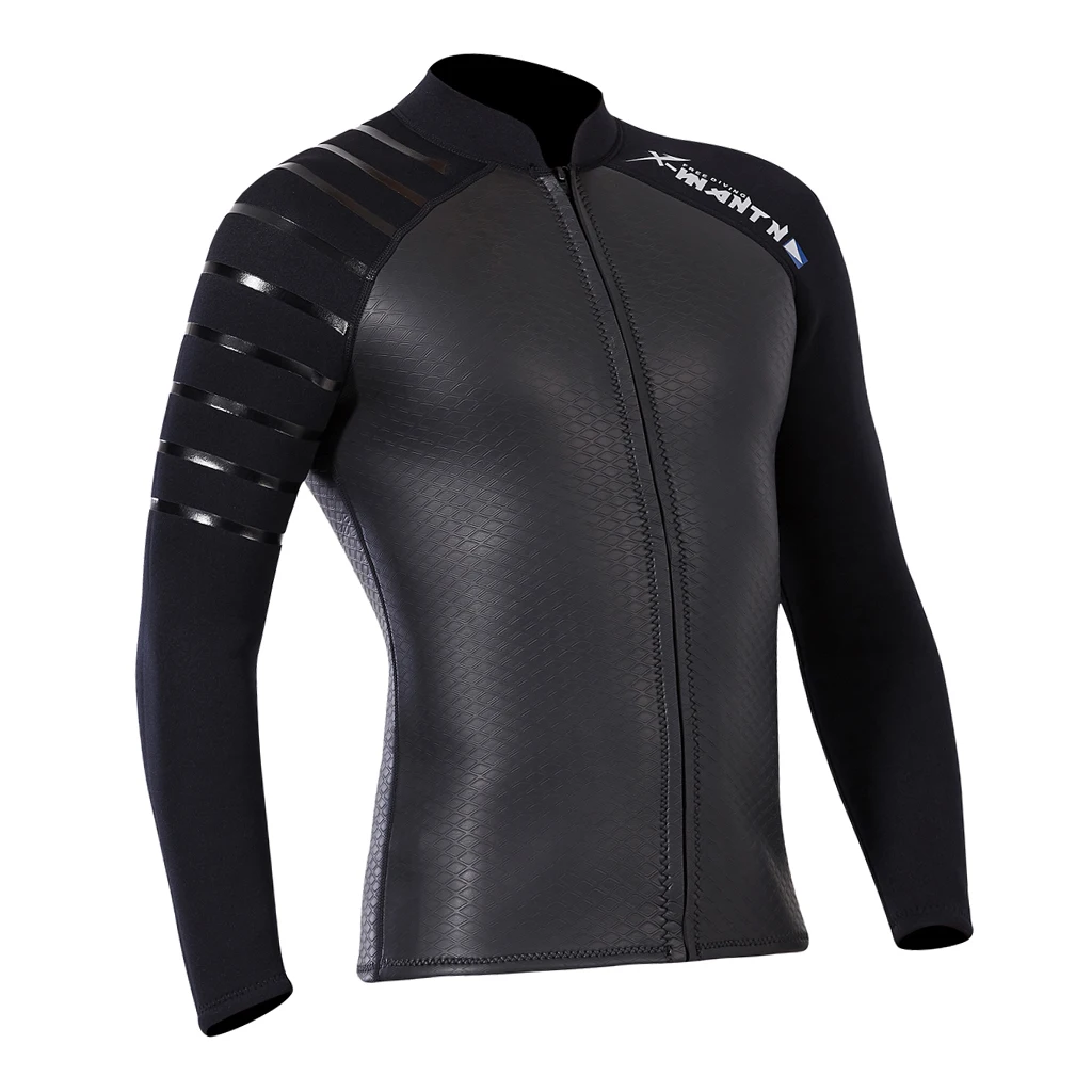Men 3mm Wetsuit Jacket Top Long Sleeve Neoprene Wet Suits Swimwear Beachwear Rash Guard