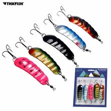 5pcs/set 0.7oz 4.7in Fishing Spoons Metal Lure Hard Baits With Treble Hook & Swivels Bass Spoon Fishing Lures Pesca