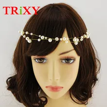 TRiXY H36 Кристалл Стразы бисером свадебные аксессуары для волос Флора жемчуг бисером свадебные аксессуары для свадьбы и вечеринки