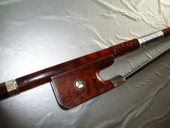 

French bass bow serpentine pattern wood advanced materials black and white ponytail