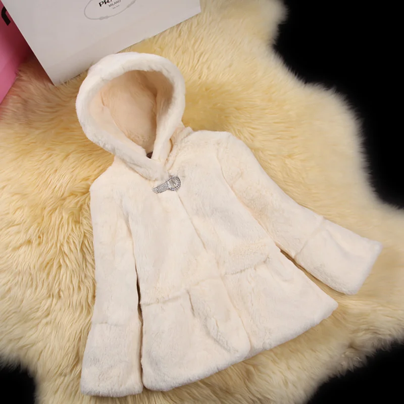 Winter new kids 100% real fur coat Sweet girls rabbit fur coat Rex rabbit fur baby winter coat fur jacket FDL1502