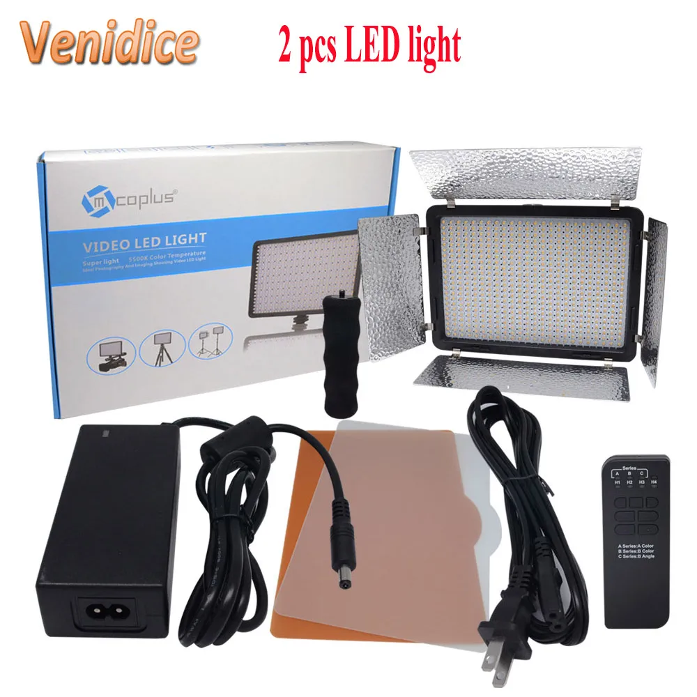US $322.00 2pcs Mcoplus LED720 BiColor LED Light 720PCS LED Lamp 3200K7500K 4700LM Video Light For Canon Nikon Cameras