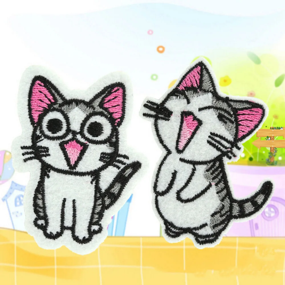 

New Arrival DIY Motif Applique Cartoon Cat Embroidered iron on patches for clothes fashion sequins patches For clothing