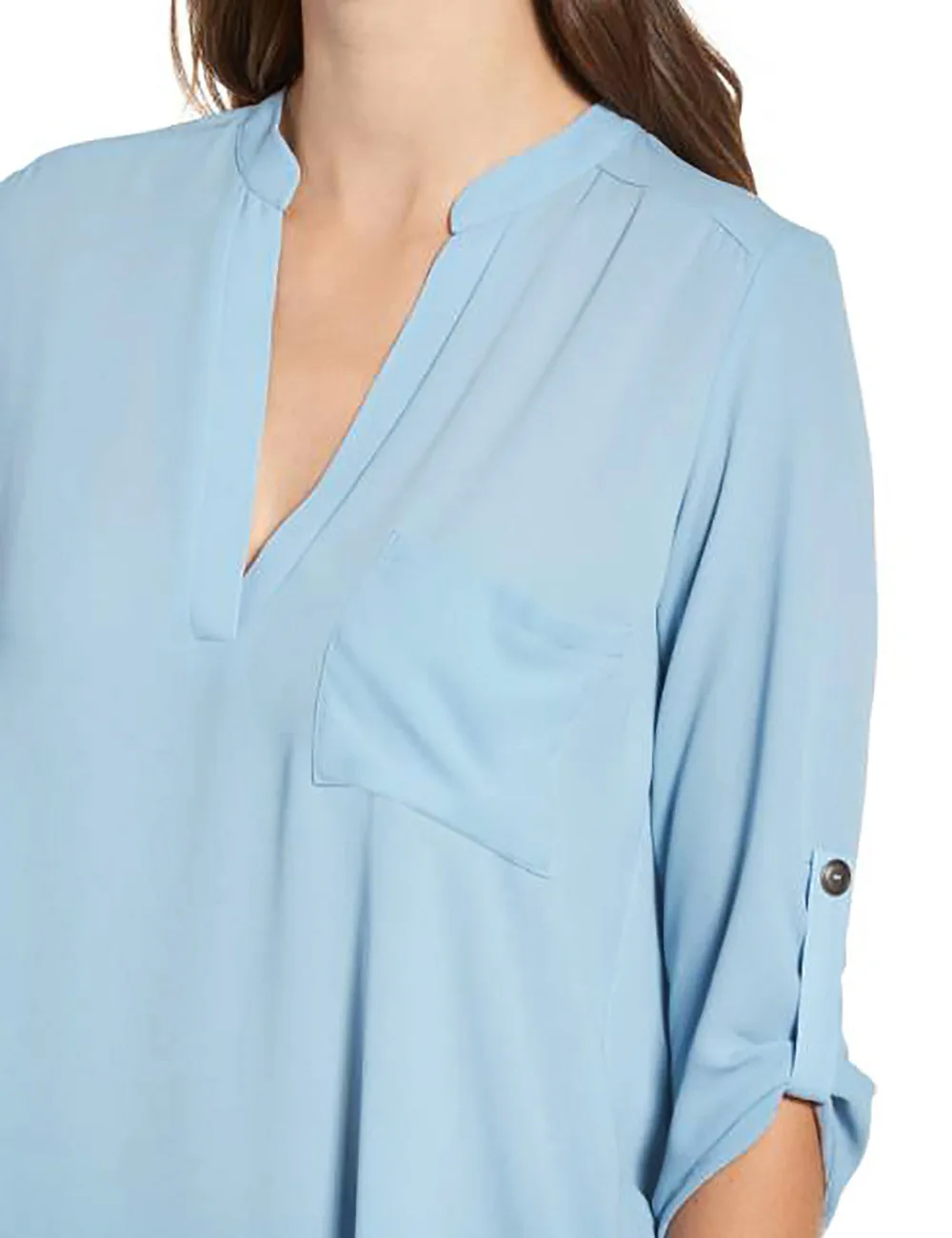 Европейская и американская Женская длинная большая шифоновая рубашка с v-образным вырезом, Свободная шифоновая блузка, топы размера плюс 5XL